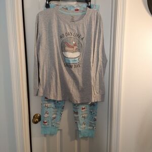 Secret Treasures Gray and Light Blue Kids Pajama Set